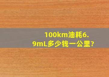 100km油耗6.9mL多少钱一公里?