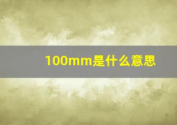 100mm是什么意思