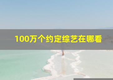 100万个约定综艺在哪看