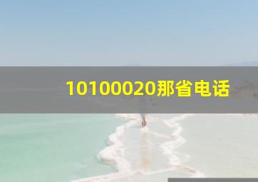 10100020那省电话