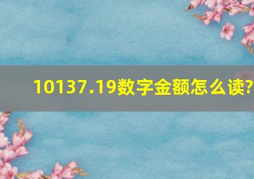 10137.19数字金额怎么读?