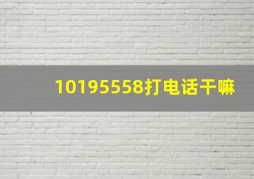 10195558打电话干嘛