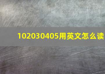 102,030,405用英文怎么读