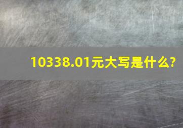 10338.01元大写是什么?