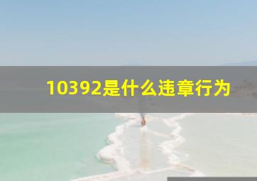 10392是什么违章行为