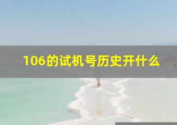 106的试机号历史开什么