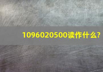 1096020500读作什么?