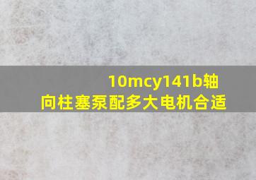 10mcy141b轴向柱塞泵配多大电机合适