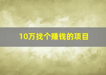 10万找个赚钱的项目