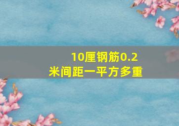 10厘钢筋0.2米间距一平方多重