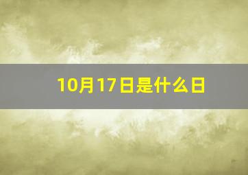 10月17日是什么日(