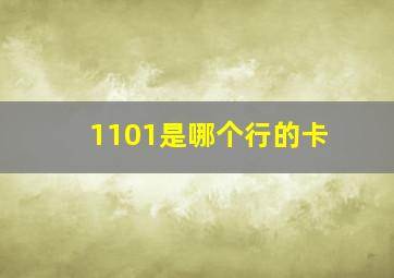 1101是哪个行的卡