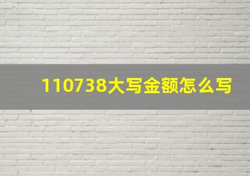 110738大写金额怎么写