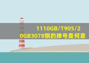 1110GB/T905/20GB3078钢的牌号是何意(
