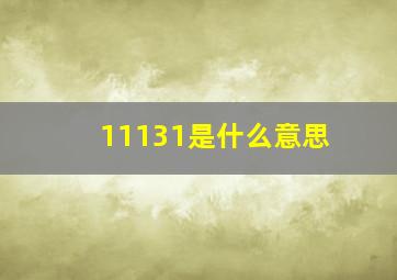 11131是什么意思