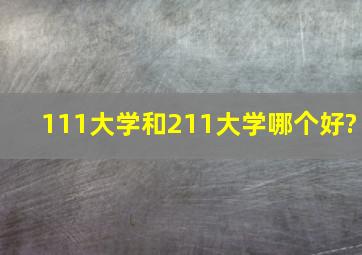 111大学和211大学哪个好?