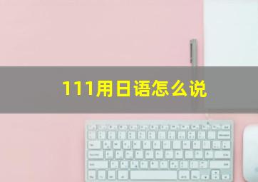 111用日语怎么说