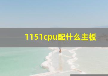 1151cpu配什么主板