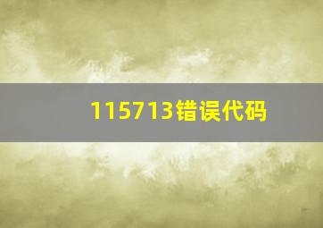 115713错误代码