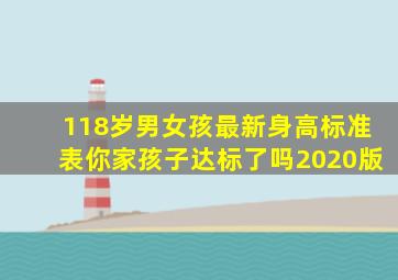 118岁男女孩最新身高标准表,你家孩子达标了吗(2020版)