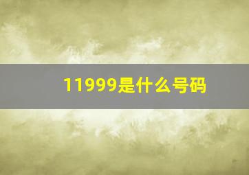 11999是什么号码