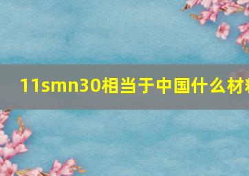 11smn30相当于中国什么材料