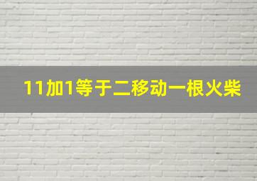 11加1等于二移动一根火柴(