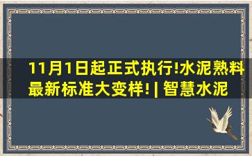 11月1日起正式执行!水泥熟料最新标准大变样! | 智慧水泥网