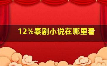 12%泰剧小说在哪里看