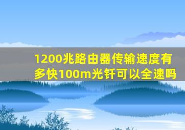 1200兆路由器传输速度有多快,100m光钎可以全速吗