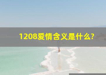 1208爱情含义是什么?