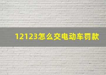 12123怎么交电动车罚款