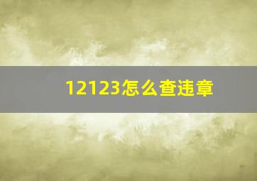 12123怎么查违章