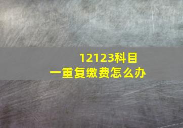 12123科目一重复缴费怎么办(