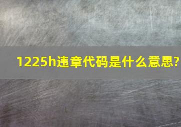 1225h违章代码是什么意思?