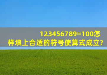 123456789=100怎样填上合适的符号使算式成立?