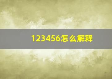 123456怎么解释