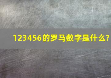 123456的罗马数字是什么?