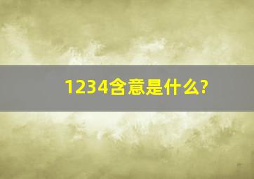 1234含意是什么?