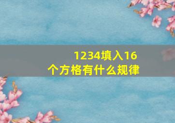 1234填入16个方格有什么规律