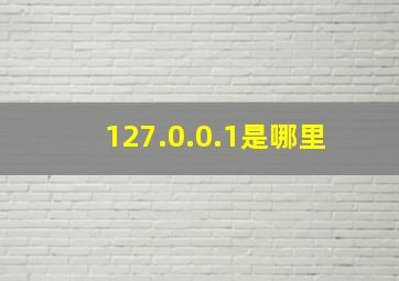 127.0.0.1是哪里 