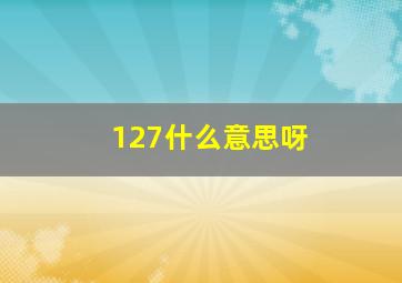 127什么意思呀(