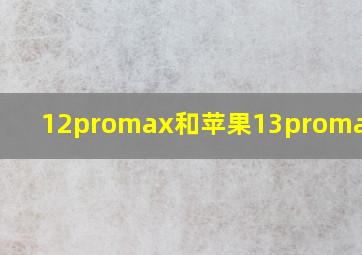 12promax和苹果13promax区别