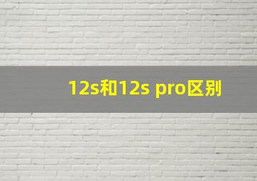 12s和12s pro区别