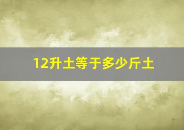 12升土等于多少斤土