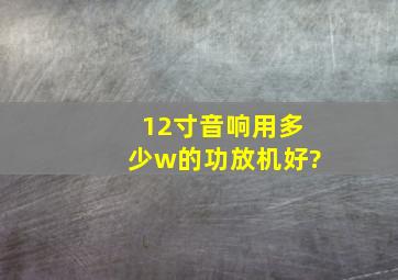 12寸音响用多少w的功放机好?