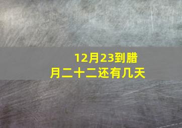 12月23到腊月二十二还有几天