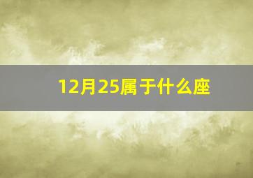 12月25属于什么座