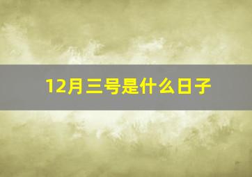 12月三号是什么日子