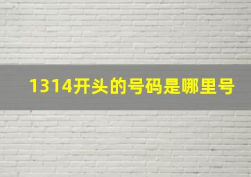 1314开头的号码是哪里号